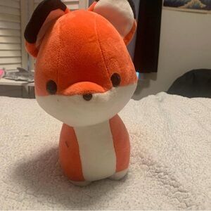 Orange and White Stuffed Fox Toy